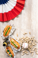 Hot Dogs And Beer Baseball Background