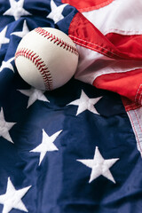 American Flag And Baseball Background