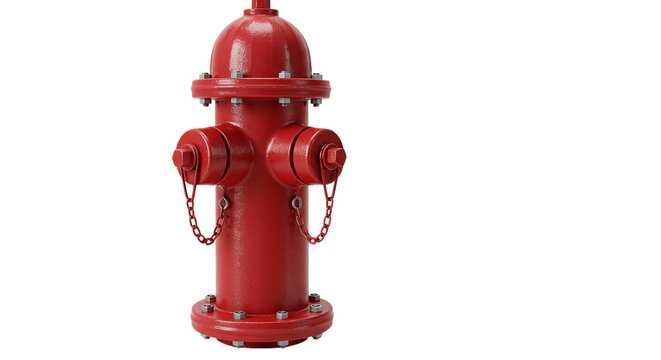 A vibrant red fire hydrant a symbol of safety and readiness standing tall against the dark on transparent background