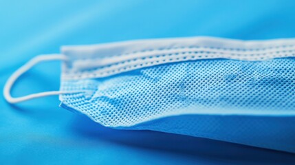 Close-Up View of Disposable Surgical Mask Texture
