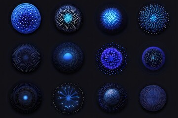 Abstract circular patterns, dark background