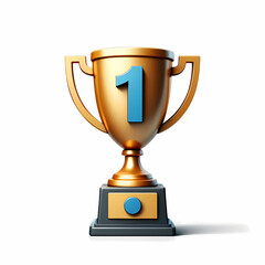 Golden Trophy Cup: 3D Realistic Champion Award