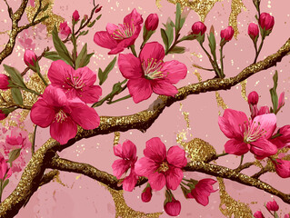 cherry blossom, flower, pattern, floral, seamless, vector, illustration, nature, spring, blossom, design, wallpaper, decoration, flowers, pink, cherry, tree, art, leaf, beauty, plant, texture, branch,