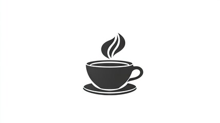 Obraz premium Simple graphic of a coffee cup with steam.