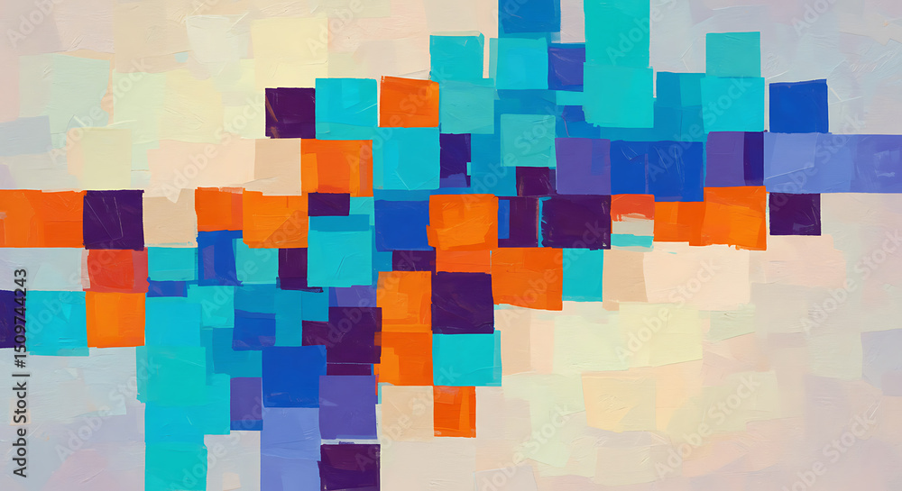 Poster abstract painted geometric shapes texture colorful pattern
