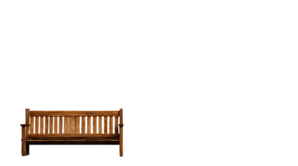 Dark Brown Wooden Bench on Transparent Background, PNG
