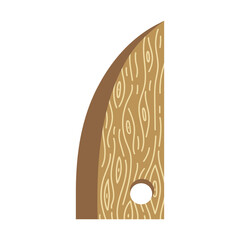 Rib tool, vector icon. Wooden instrument for cutting and shaping clay, plasticine. Triangular shaped equipment for homemade sculpture, ceramic. Hobby device, professional item for handicraft