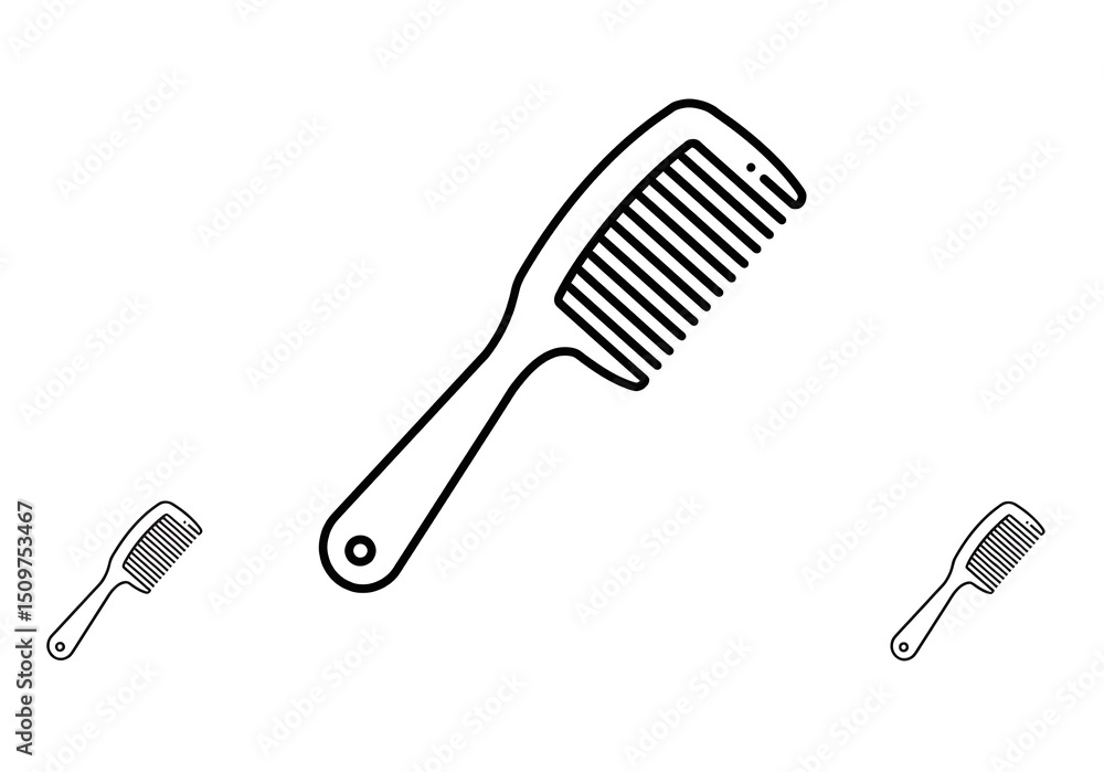 Aufkleber three outlined combs arranged on a white background with varying sizes and positions on the surface