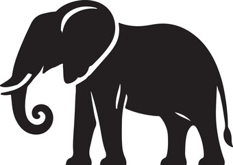 Obraz premium Elephant Silhouette in Side View with Calm Posture