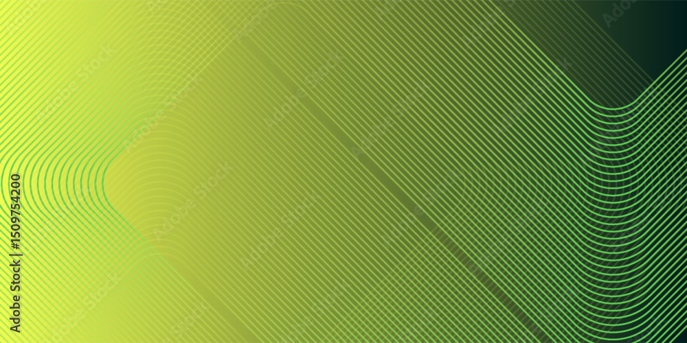 Aufkleber green abstract background with glowing geometric lines. modern gradient rounded square lines pattern