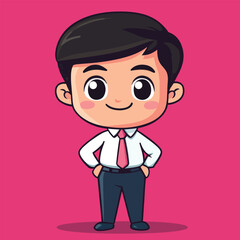 Cheerful Cartoon Boy in Business Attire (2)