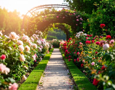 romantic rosebed walk