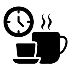 Black Coffee Mug Vector Icon Symbolizing Break Time Transparent PNG