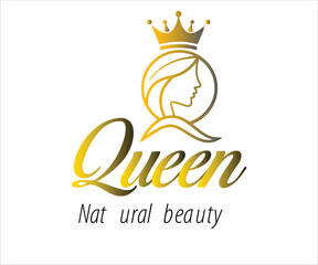 Queen natural beauty vector logo design