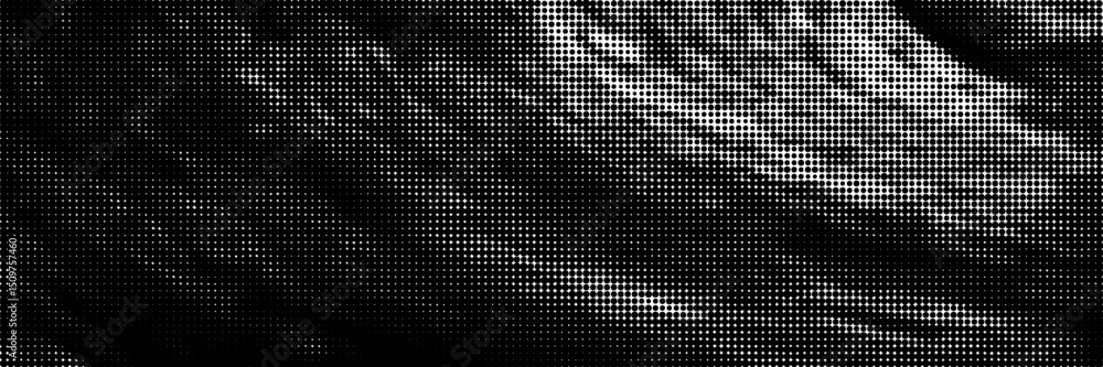 Poster halftone effect background with organic texture. gritty retro monochrome vector gradient