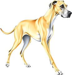 Obraz premium Bright and playful Great Dane illustration radiates joy, creativity, and personality. 