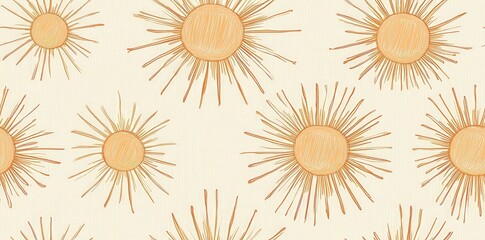 Seamless sun pattern for summer themes, graphic design and creative projects