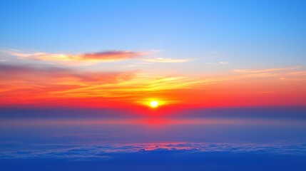 Sunrise over a cloud sea