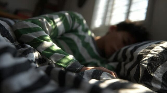 Sleepy Slumber: A peaceful scene of a person in deep slumber, shrouded in soft light, offering a visual depiction of the tranquility and rest.