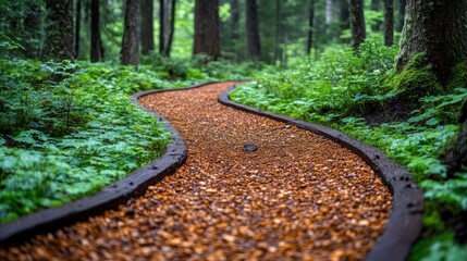 Serene Forest Pathway Enveloped in Lush Greenery and Nature Sounds
