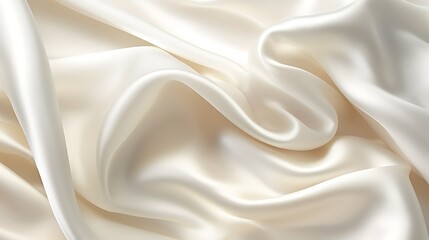 Obraz premium White silk and satin fabric with smooth ripples and a luxurious shiny texture