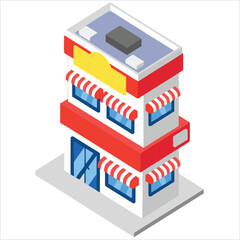 Building project icon isometric building structure and sign vector