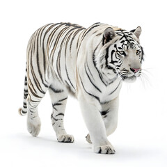 Obraz premium A sleek full-body Bengal tiger walking slowly with a poised and graceful posture.