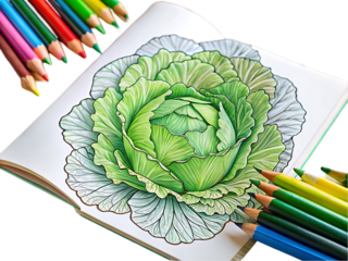 Vibrant Cabbage Coloring Page: Unleash Your Creativity
