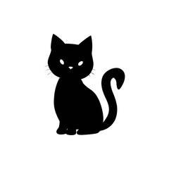 Cat silhouette, vector silhouette of an animal on a white background