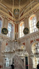 iSTANBUL, TURKEY - MAY 05 2025 Interior of Ortakoy Mosque in Istanbul, Turkey