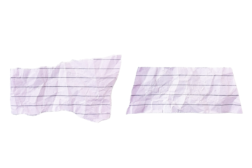 Png of Textured purple paper scraps with subtle lines, ideal for crafts, notes, or scrapbooking projects on transparent background.