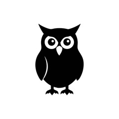 Owl silhouette, vector silhouette of an animal on a white background