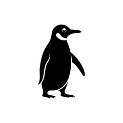 Penguin silhouette, vector silhouette of an animal on a white background
