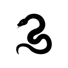 Fototapeta premium Snake silhouette, vector silhouette of an animal on a white background
