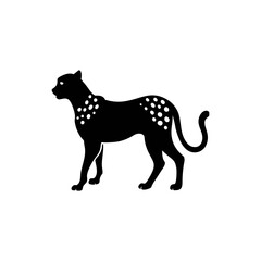 Obraz premium Cheetah silhouette, vector silhouette of an animal on a white background