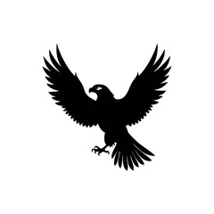 Fototapeta premium Bald Eagle silhouette, vector silhouette of an animal on a white background