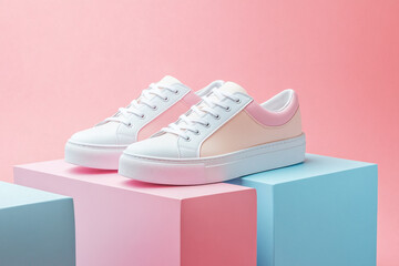 Dual-tone platform in modern pastel scheme