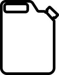 Jerrycan, canister icon in line style pictogram isolated on transparent background
