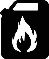 Jerrycan, canister icon in flat style pictogram isolated on transparent background