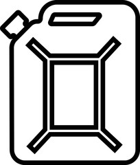 Jerrycan, canister icon in line style pictogram isolated on transparent background