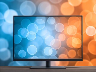 A vibrant, abstract background featuring soft, blurred circles in blue and orange tones, perfect for creative projects and designs.