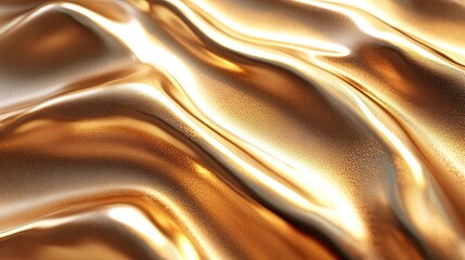 A close up of rippling gold fabric with light reflecting and creating soft shadows and highlights