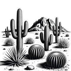 Cactus Flat Vector Illustration.