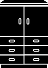Wardrobe Cabinet Icon in flat. isolated on transparent background