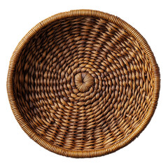 Woven basket isolated on a transparent background. 