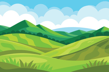 Obraz premium Rolling grassy hills