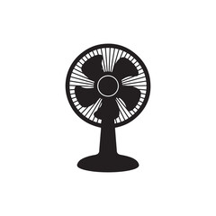 Obraz premium Fan , silhouette icon vector flat design.