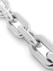 Shiny metal chain on white background