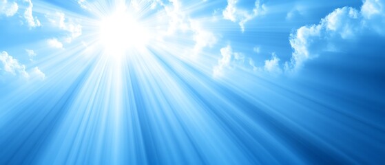 Fototapeta premium Bright sun rays through clouds