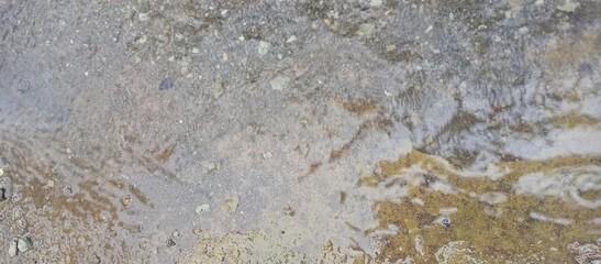 Abstract Wet Ground Surface with Rain Ripples